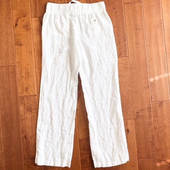 Y2K GUESS 100% White Linen Straight Leg Pants Women M - Picture 7 of 13